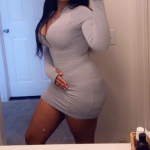 Grey Zipper Dress